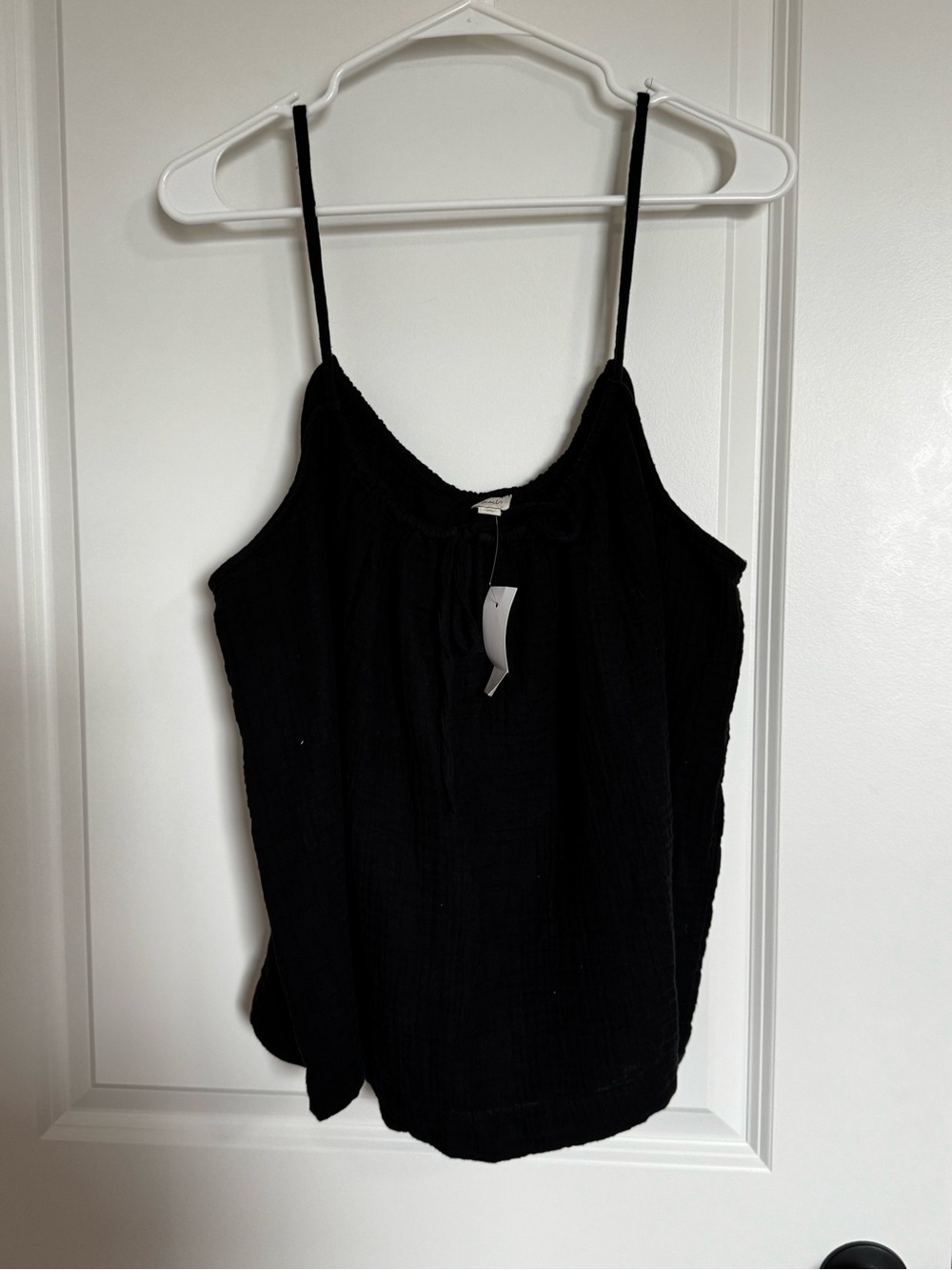 LOFT Beach Black Gauze Cami Tank XXL NWT Lightweight Summer Top